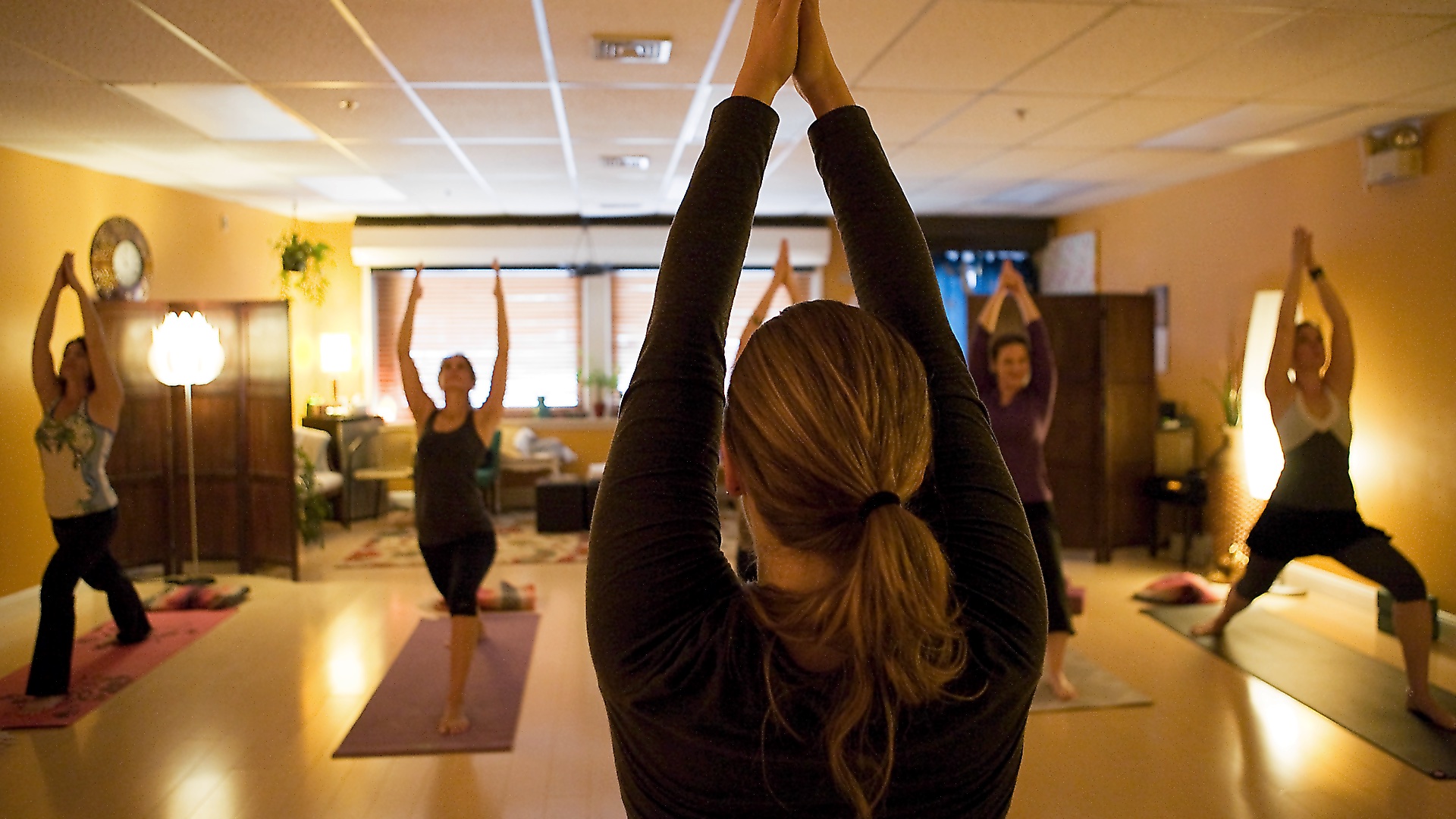 Yoga class in session at the studio