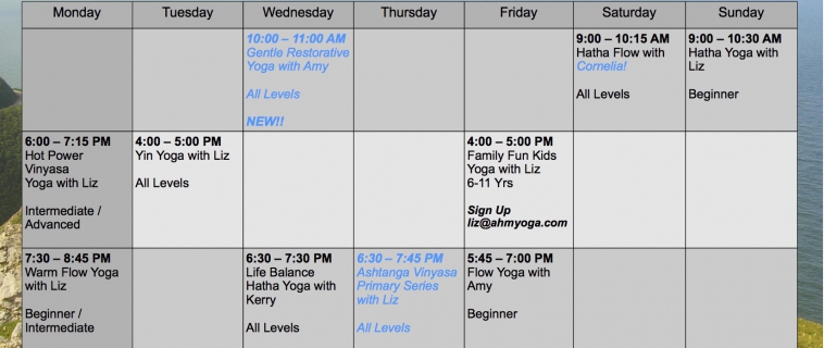November Yoga Schedule Available!